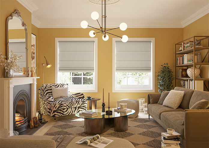 Atina (Blackout), Orange Splash - Motorised Roman Blind - Image 8